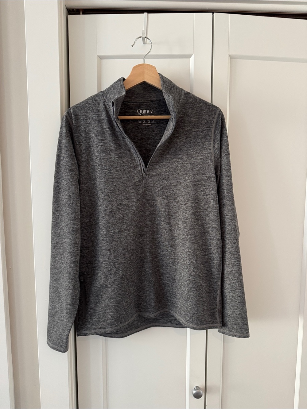 Quince Men's Flowknit Performance Half-Zip - Heather Gray